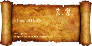 Kiss Niké névjegykártya
